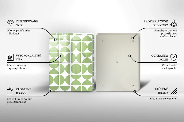 Tagliere in vetro temperato Modello di forme boho