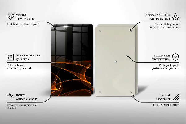 Tagliere in vetro temperato Linee astratte