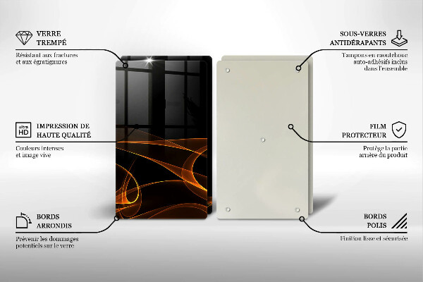 Tagliere in vetro temperato Linee astratte