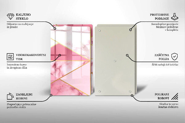 Tagliere in vetro temperato Marmo geometrico