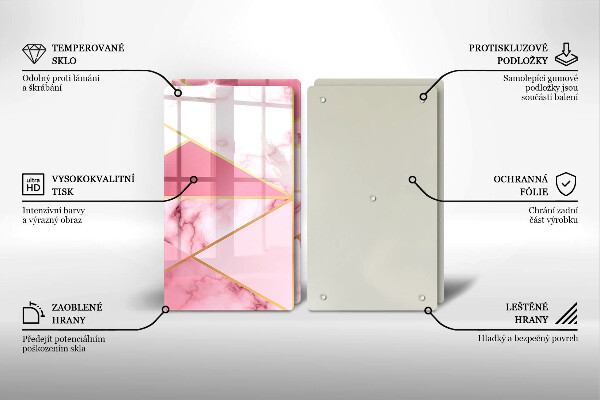 Tagliere in vetro temperato Marmo geometrico