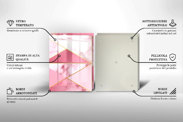 Tagliere in vetro temperato Marmo geometrico