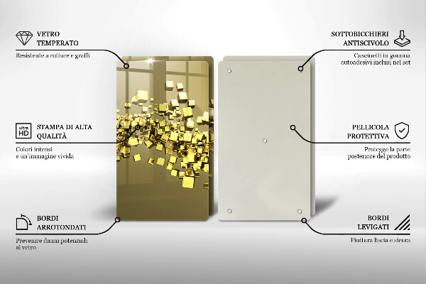 Tagliere in vetro temperato Geometria astratta 3D