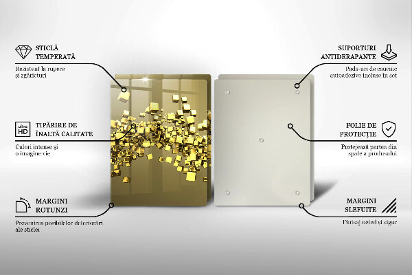Tagliere in vetro temperato Geometria astratta 3D