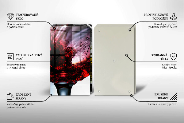 Tagliere in vetro temperato Bicchieri di vino