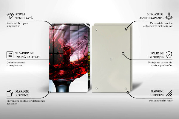 Tagliere in vetro temperato Bicchieri di vino