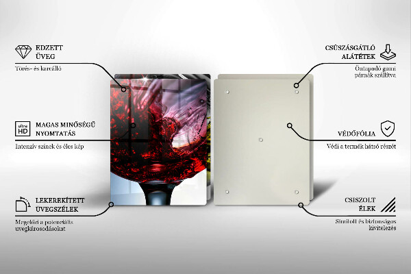 Tagliere in vetro temperato Bicchieri di vino