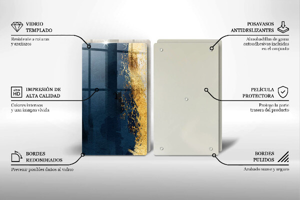 Tagliere in vetro temperato Astrazione dell'oro