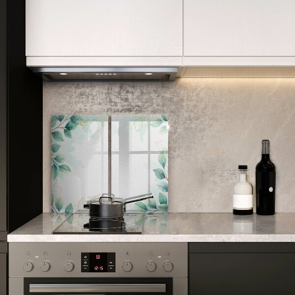 Tagliere in vetro temperato Foglie dipinte