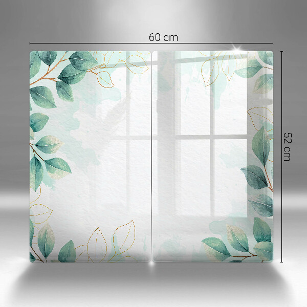 Tagliere in vetro temperato Foglie dipinte