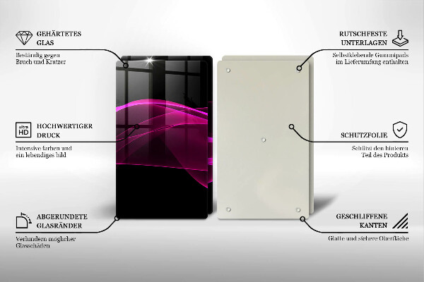 Tagliere in vetro temperato Astrazione rosa