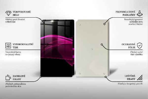 Tagliere in vetro temperato Astrazione rosa