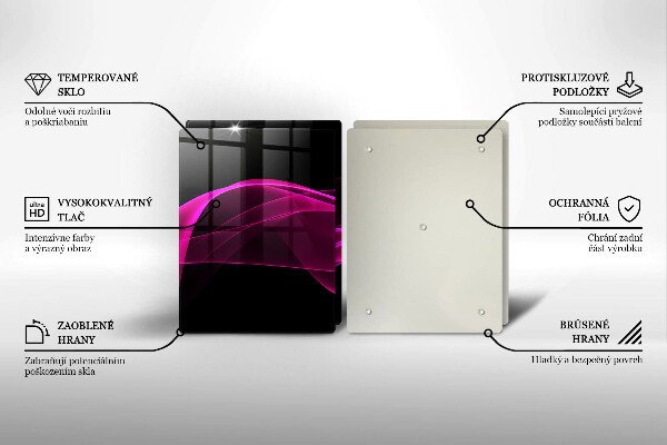 Tagliere in vetro temperato Astrazione rosa