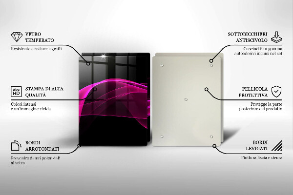 Tagliere in vetro temperato Astrazione rosa