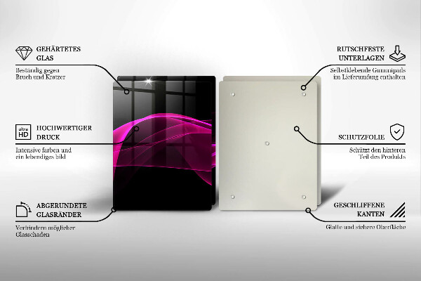 Tagliere in vetro temperato Astrazione rosa