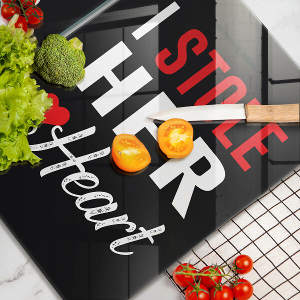 Tagliere in vetro temperato Iscrizione frase modello