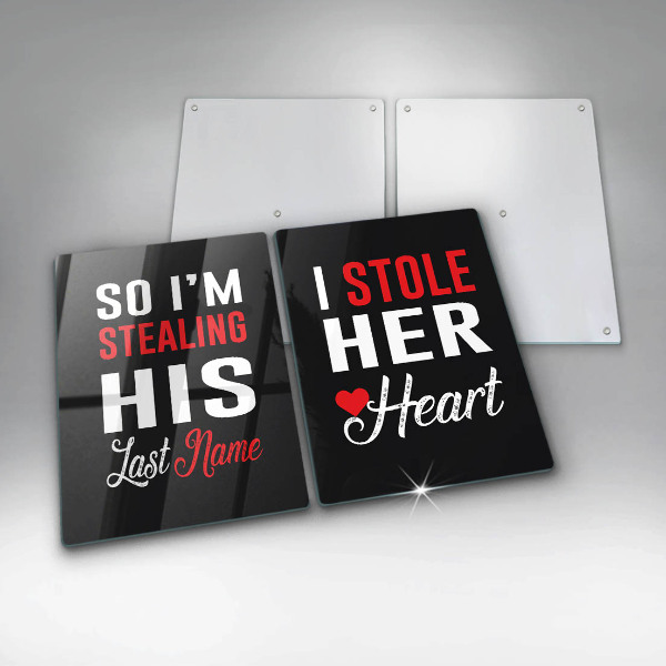 Tagliere in vetro temperato Iscrizione frase modello