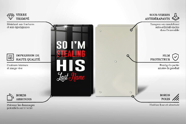 Tagliere in vetro temperato Iscrizione frase modello