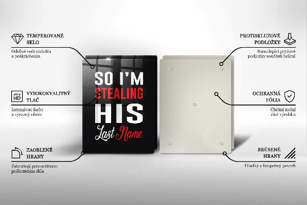 Tagliere in vetro temperato Iscrizione frase modello