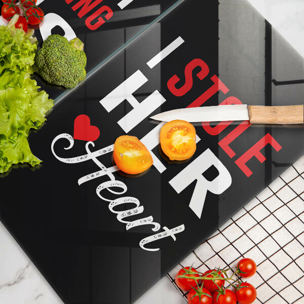 Tagliere in vetro temperato Iscrizione frase modello