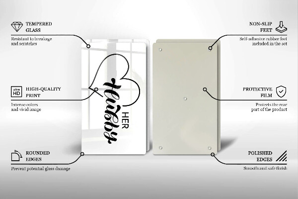 Tagliere in vetro temperato Iscrizione frase modello
