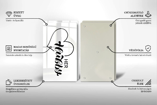 Tagliere in vetro temperato Iscrizione frase modello