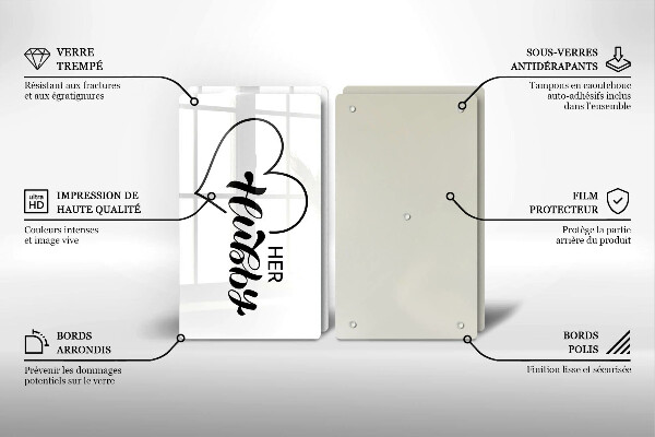 Tagliere in vetro temperato Iscrizione frase modello