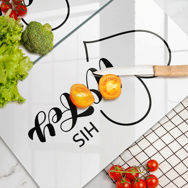 Tagliere in vetro temperato Iscrizione frase modello