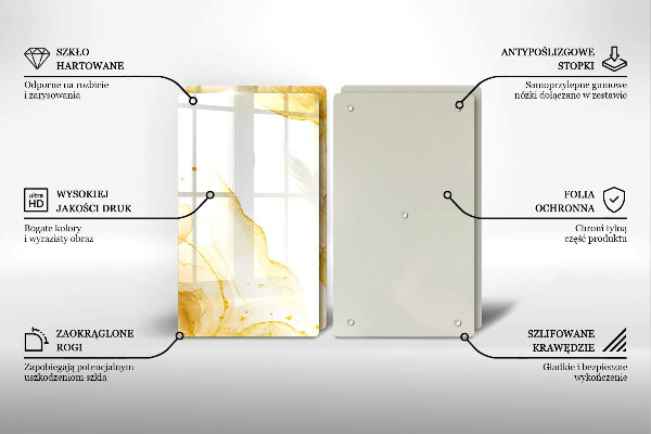 Tagliere in vetro temperato Astrazione dorata