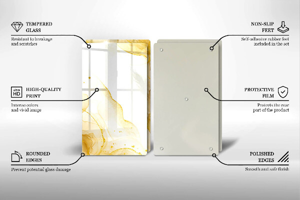 Tagliere in vetro temperato Astrazione dorata
