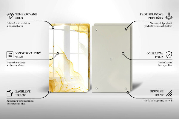 Tagliere in vetro temperato Astrazione dorata