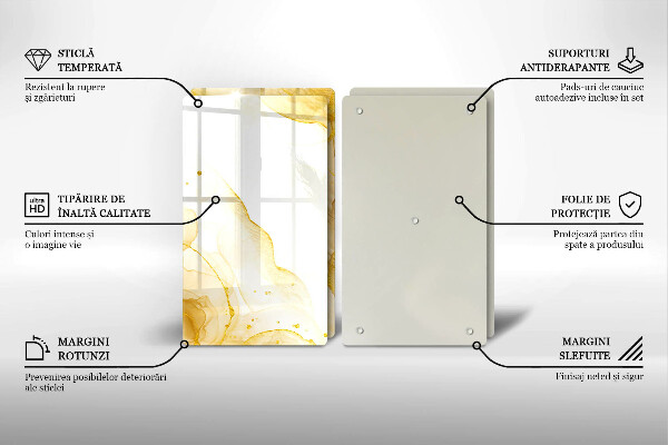 Tagliere in vetro temperato Astrazione dorata