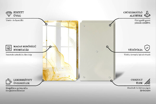 Tagliere in vetro temperato Astrazione dorata