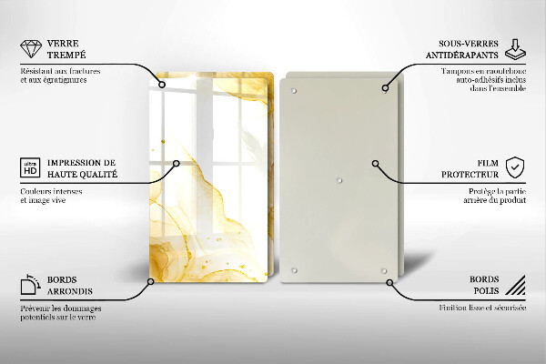 Tagliere in vetro temperato Astrazione dorata