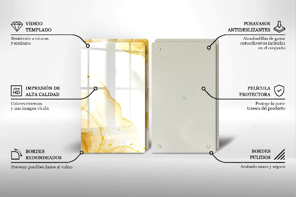 Tagliere in vetro temperato Astrazione dorata