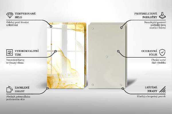 Tagliere in vetro temperato Astrazione dorata