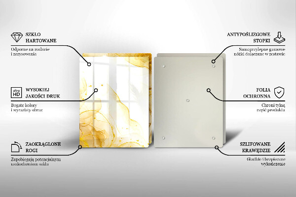 Tagliere in vetro temperato Astrazione dorata