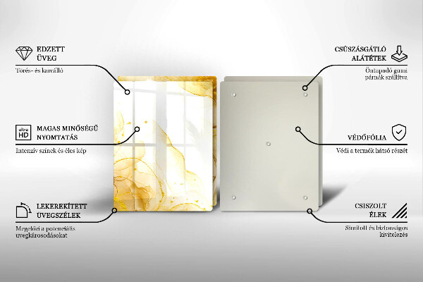 Tagliere in vetro temperato Astrazione dorata