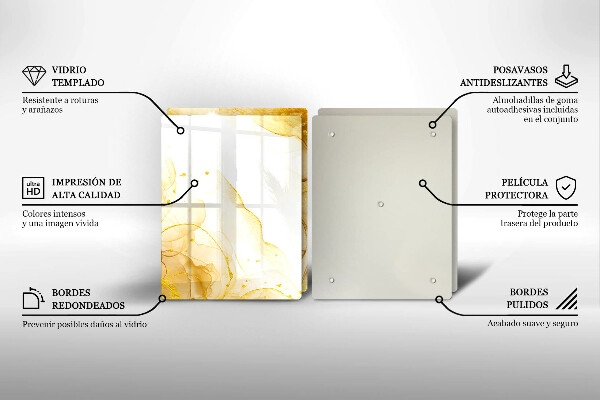 Tagliere in vetro temperato Astrazione dorata