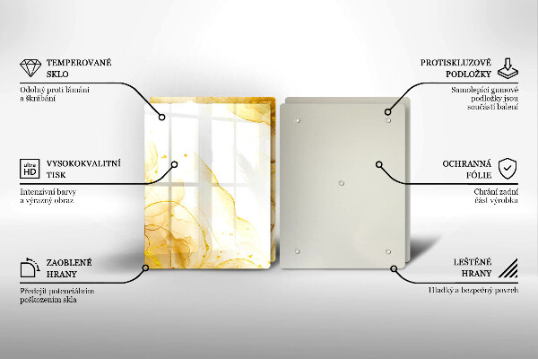 Tagliere in vetro temperato Astrazione dorata