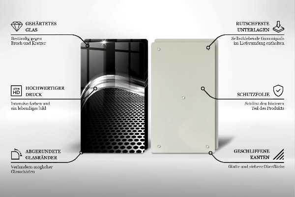 Tagliere in vetro temperato Struttura in metallo
