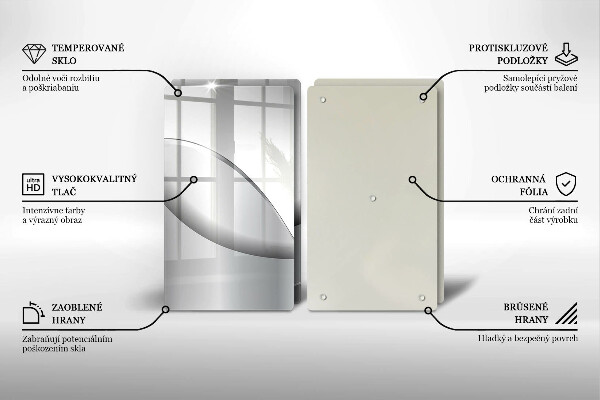 Tagliere in vetro temperato Disegno di linee astratte