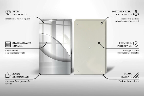 Tagliere in vetro temperato Disegno di linee astratte