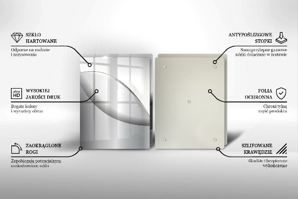Tagliere in vetro temperato Disegno di linee astratte