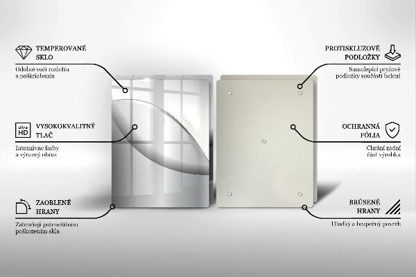 Tagliere in vetro temperato Disegno di linee astratte