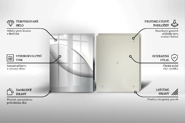 Tagliere in vetro temperato Disegno di linee astratte