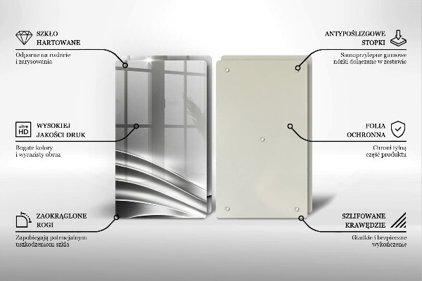 Tagliere in vetro temperato Struttura in metallo