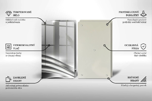 Tagliere in vetro temperato Struttura in metallo