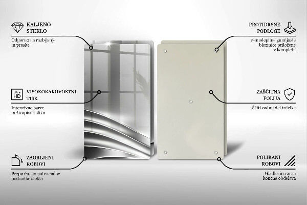 Tagliere in vetro temperato Struttura in metallo