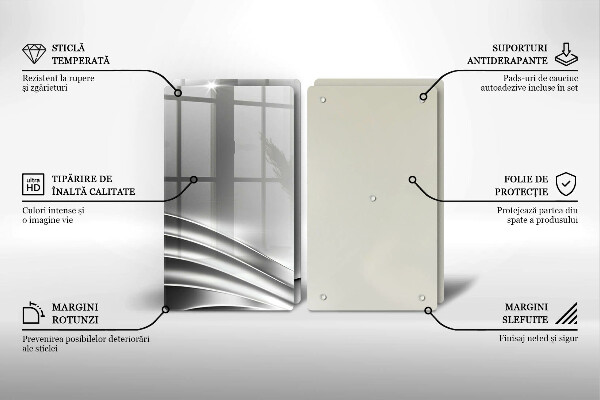 Tagliere in vetro temperato Struttura in metallo